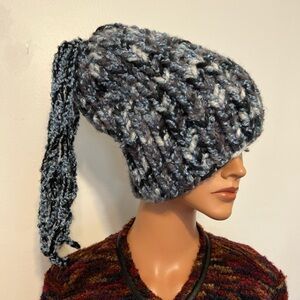 Knit Hat Chunky  Freeform cup style Hat Personalized handmade hat